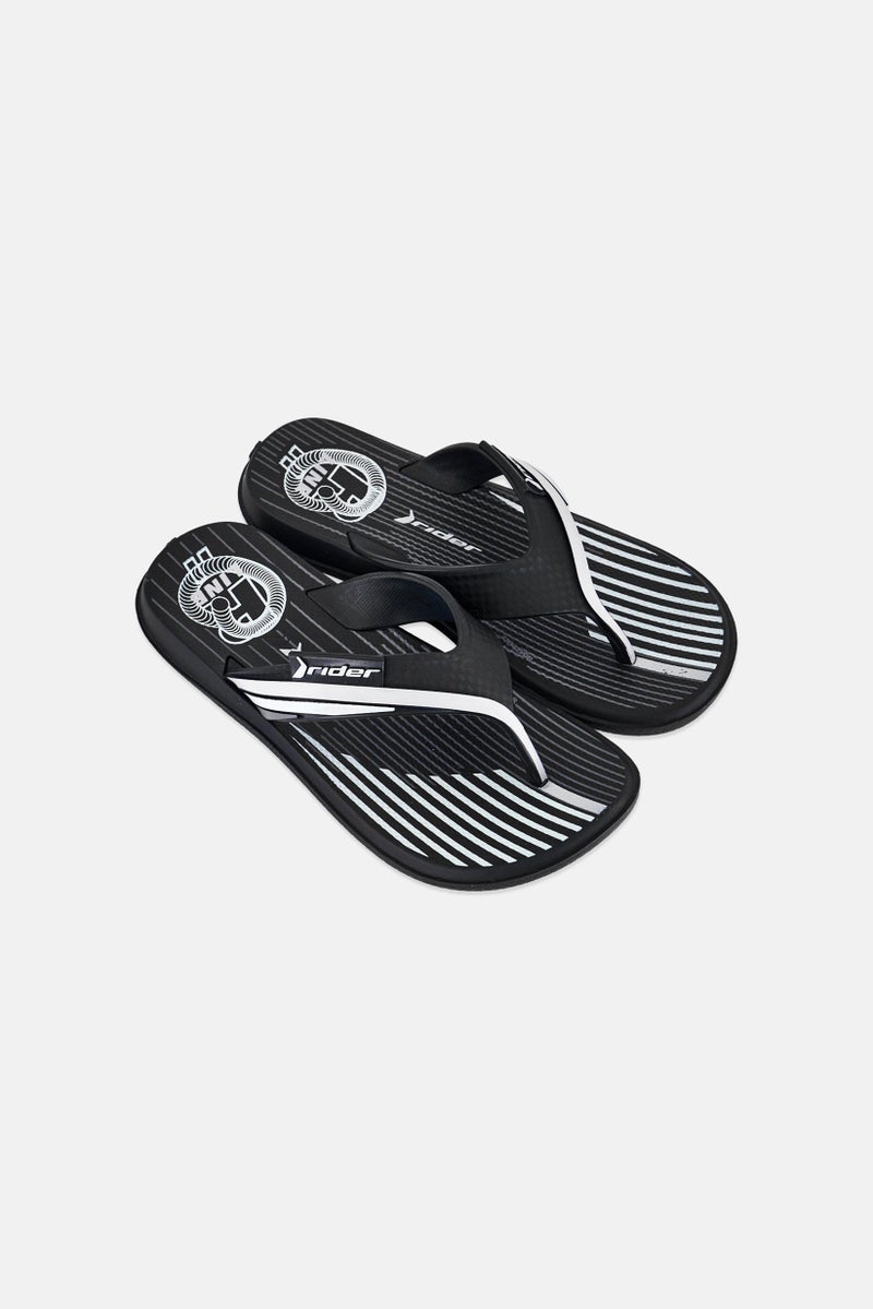 RIDER Kids Boy R Line II Slip On Slippers, Black - Image 2