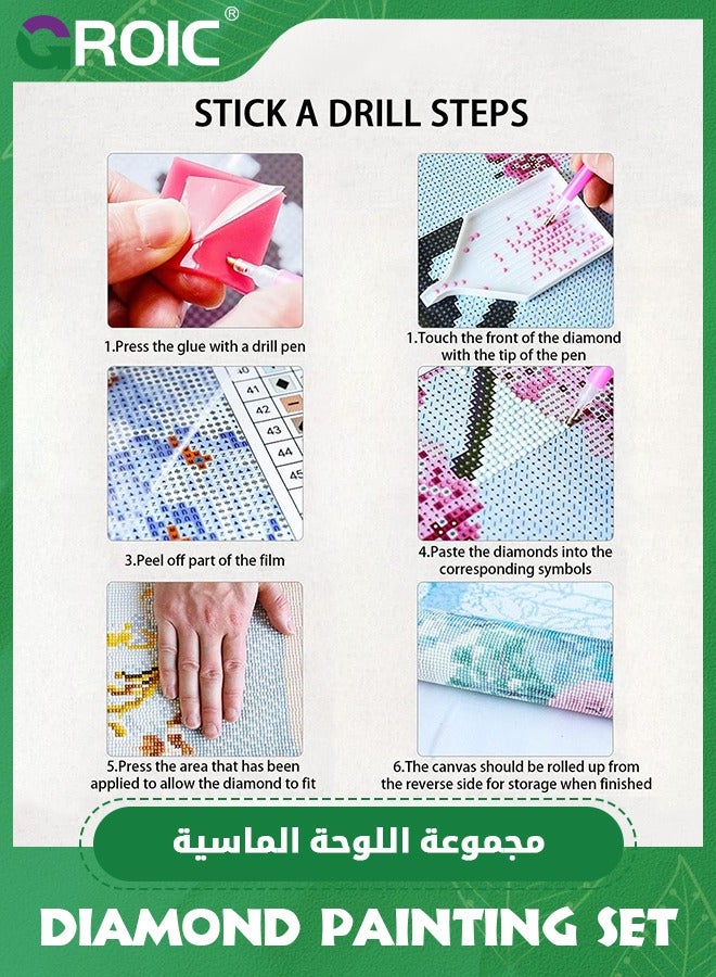 GROIC Diamond Painting Kits, 5D Diamond Art Painting for Adults & Kids, DIY Round Full Drill Art for Home Wall Decor Gifts,Painting by Numbers for Beginners(12x16inch/40x30cm) - Image 3