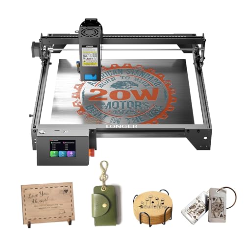 Longer RAY5 Upgraded 20W Laser Engraver Machine, Exclusive 3.5" Touch Screen for DIY, Cutting Tool for Metal Coloring, Acrylic, Wood, Glass, Leather. Laser Class 2 - Image 1