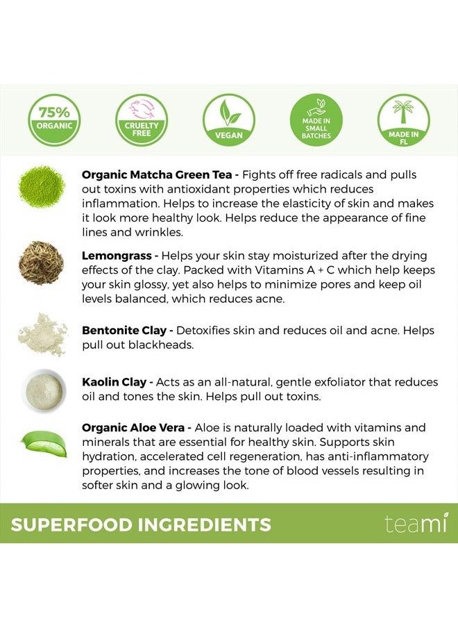 teami - Detox Mud/Face Masks with Bentonite Clay, Skincare Facial Products, Green Tea Deep Cleansing Pore Minimizer & Blackhead Remover For Spa Day Exfoilate & Acne Care - Image 1