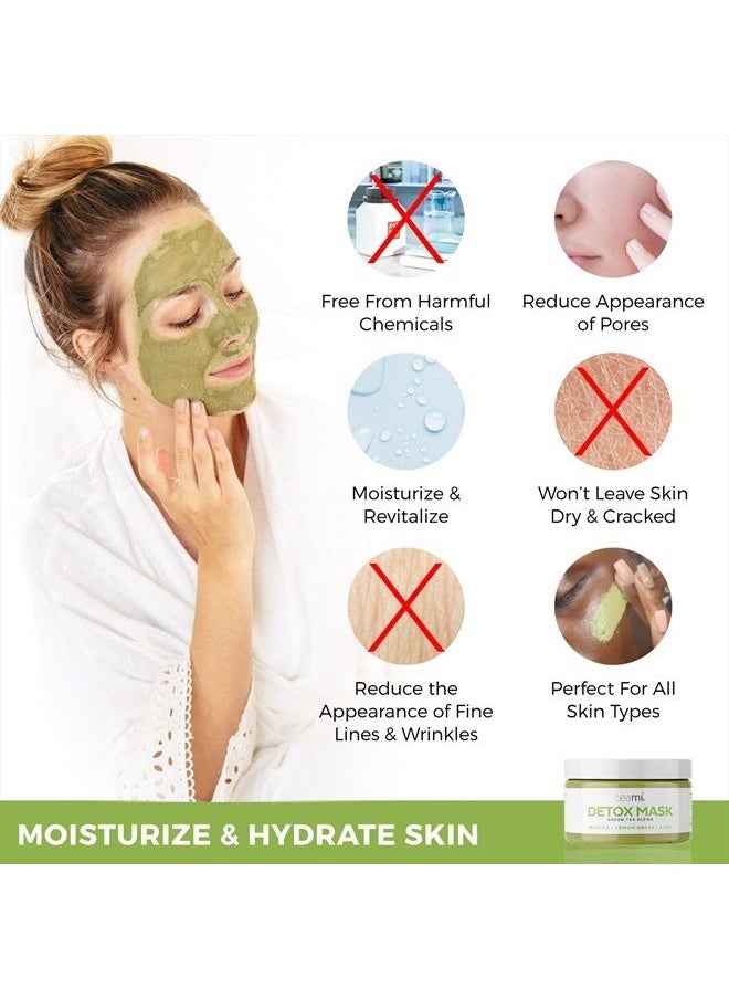 teami - Detox Mud/Face Masks with Bentonite Clay, Skincare Facial Products, Green Tea Deep Cleansing Pore Minimizer & Blackhead Remover For Spa Day Exfoilate & Acne Care - Image 1