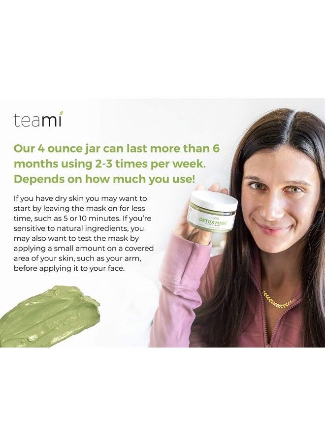 teami - Detox Mud/Face Masks with Bentonite Clay, Skincare Facial Products, Green Tea Deep Cleansing Pore Minimizer & Blackhead Remover For Spa Day Exfoilate & Acne Care - Image 1