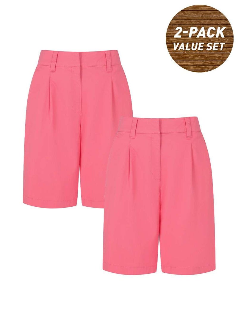 Termit Women's 2-Pack Casual Shorts – Breathable Lightweight Cotton-Blend Summer Shorts with Pockets for Beach, Sports, Travel & Daily Wear - Image 2