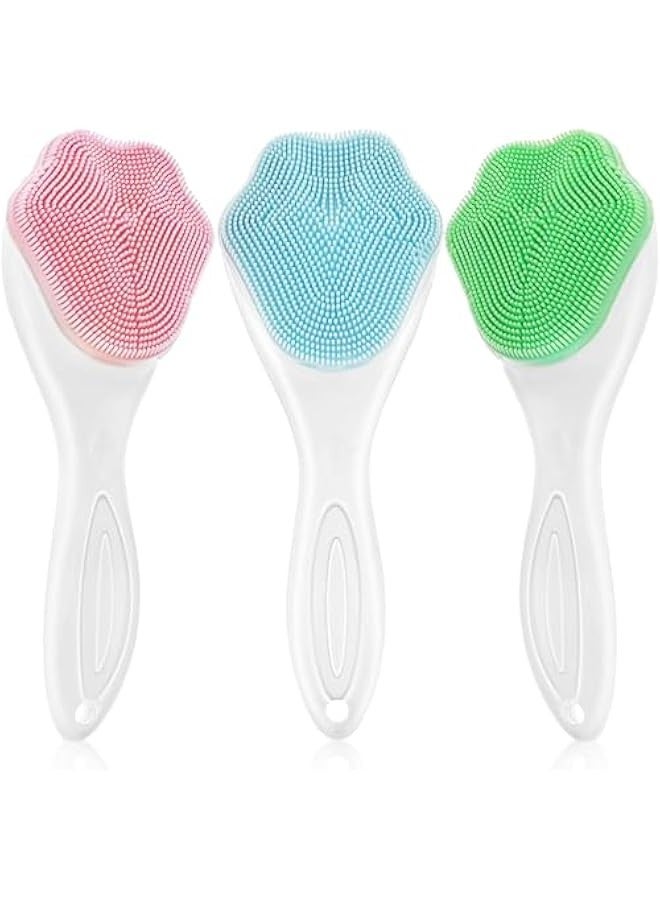 3Pcs Silicone Face Scrub Brush,Manual Face Exfoliator Scrubber Soft Brister Facial Cleaning Brush Face Wash Scrubber Exfoliator Brush for Cleansing and Exfoliating Sensitive, Delicate, Dry Skin - Image 1