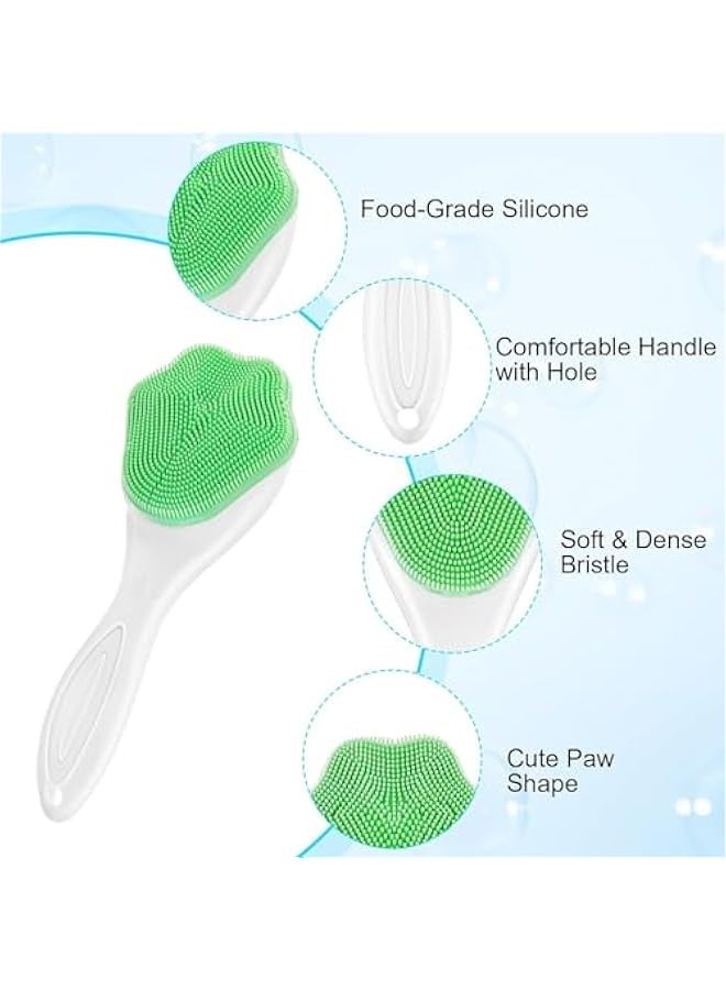 3Pcs Silicone Face Scrub Brush,Manual Face Exfoliator Scrubber Soft Brister Facial Cleaning Brush Face Wash Scrubber Exfoliator Brush for Cleansing and Exfoliating Sensitive, Delicate, Dry Skin - Image 3