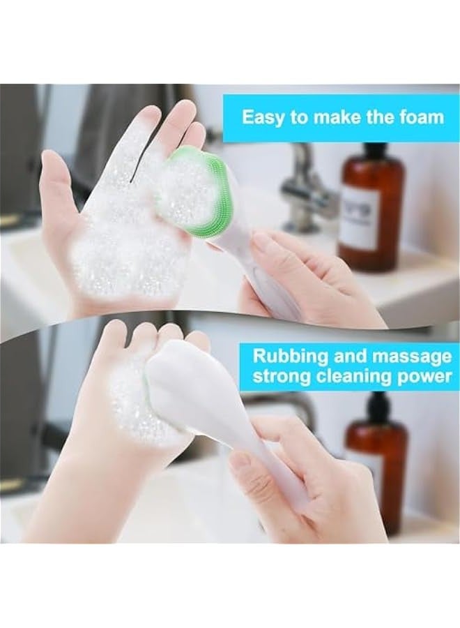 3Pcs Silicone Face Scrub Brush,Manual Face Exfoliator Scrubber Soft Brister Facial Cleaning Brush Face Wash Scrubber Exfoliator Brush for Cleansing and Exfoliating Sensitive, Delicate, Dry Skin - Image 2