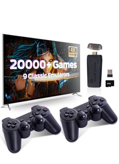 Retro gaming console with 9 built-in emulators, 20,000+ games, 4K HDMI output and 2.4GHz wireless game stick