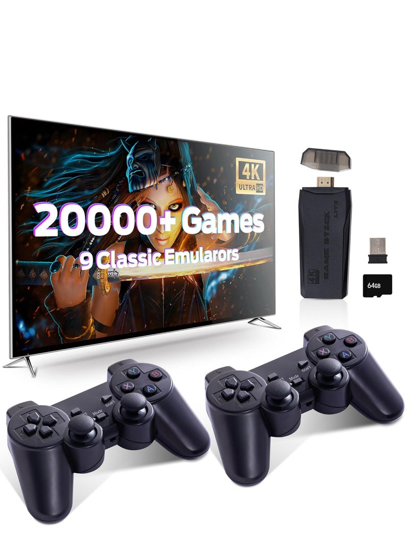 Generic - Retro gaming console with 9 built-in emulators, 20,000+ games, 4K HDMI output and 2.4GHz wireless game stick - Image 1