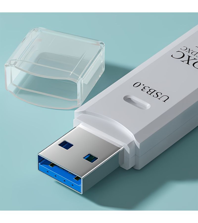 قارئ بطاقات USB 2.0 و USB 3.0 2 في 1، محول عالي السرعة 5 جيجابت في الثانية متوافق مع بطاقات SD و TF و Mini SD و Micro SD، الطراز D528، اللون الأسود - Image 3