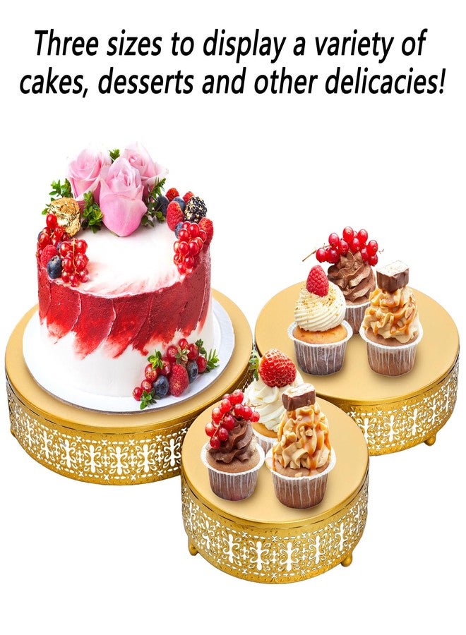 Youeon Set of 3 Metal Gold Cake Stand, 12/10/8 Inch Cake Stands for Dessert Table - Image 5