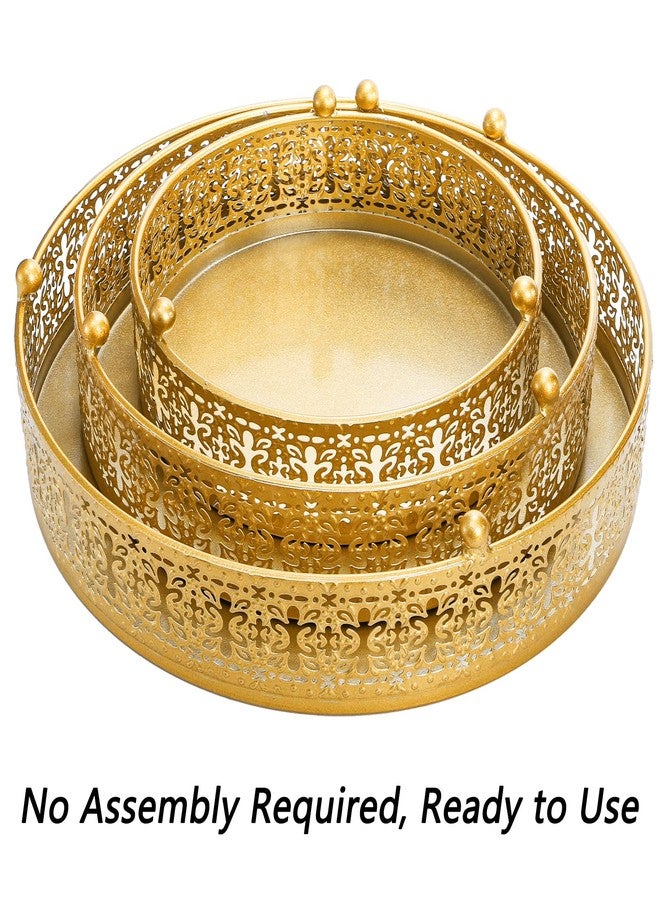 Youeon Set of 3 Metal Gold Cake Stand, 12/10/8 Inch Cake Stands for Dessert Table - Image 4