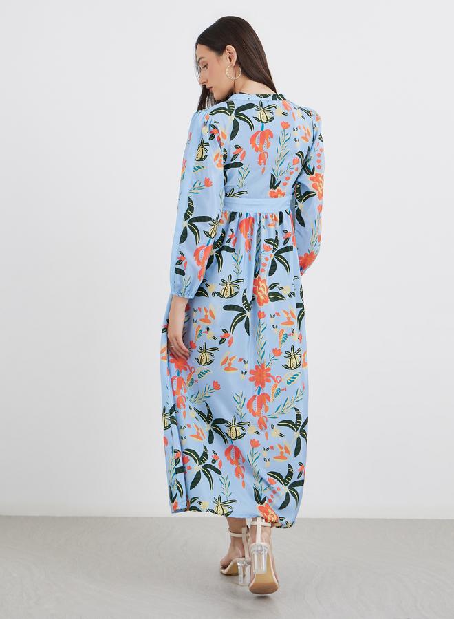 ستايلي فستان ماكسي بقصة - بأزرار وطبعات شاملة - Image 5