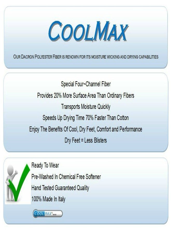 Eurosock® Court Cool Low Socks for Men and Women – COOLMAX® and MicroSupreme® Performance White LG (US Men's Shoe 9-11, Women's Shoe 10-12) One Size - Image 2