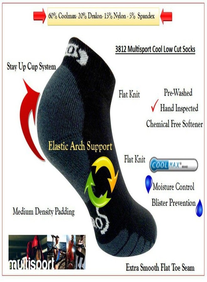 Eurosock® Court Cool Low Socks for Men and Women – COOLMAX® and MicroSupreme® Performance White LG (US Men's Shoe 9-11, Women's Shoe 10-12) One Size - Image 3