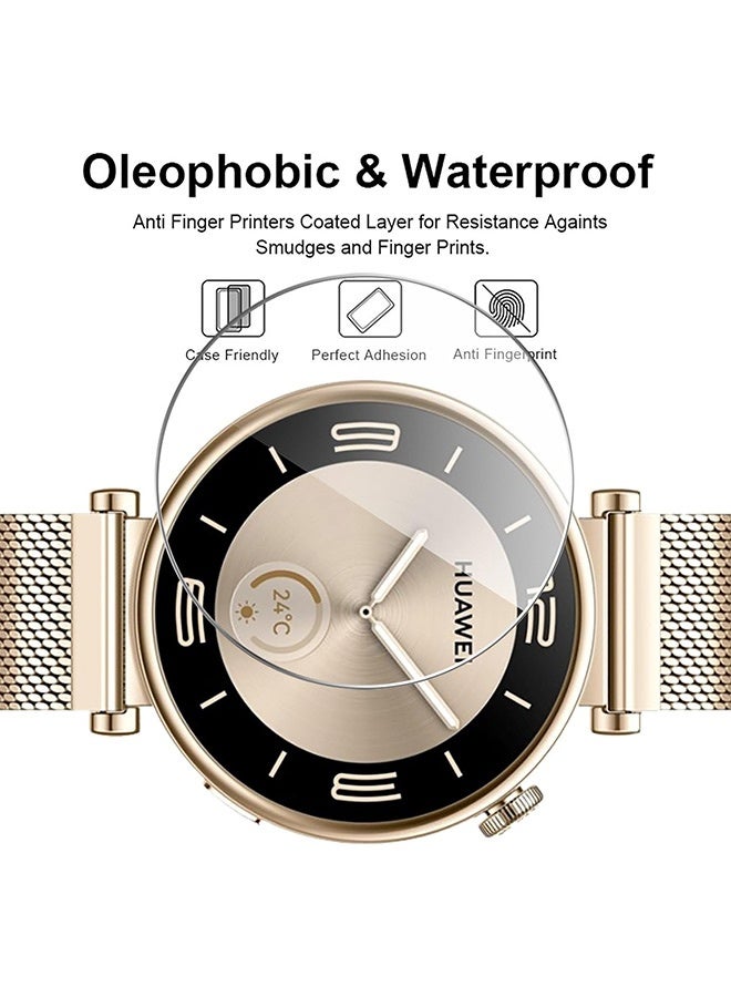 بشكل مختصر 【4 حزم】واقي شاشة من الزجاج المقوى لساعة HUAWEI Watch GT 4 41 مم، واقي شاشة، فيلم واقي، مضاد للخدش، عالي الوضوح - Image 5