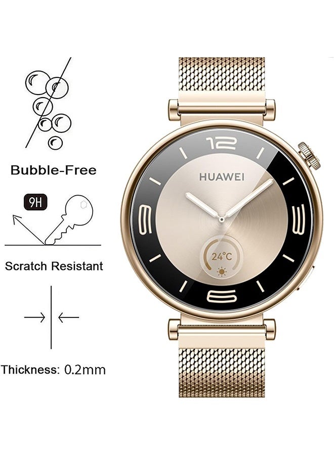 بشكل مختصر 【4 حزم】واقي شاشة من الزجاج المقوى لساعة HUAWEI Watch GT 4 41 مم، واقي شاشة، فيلم واقي، مضاد للخدش، عالي الوضوح - Image 4