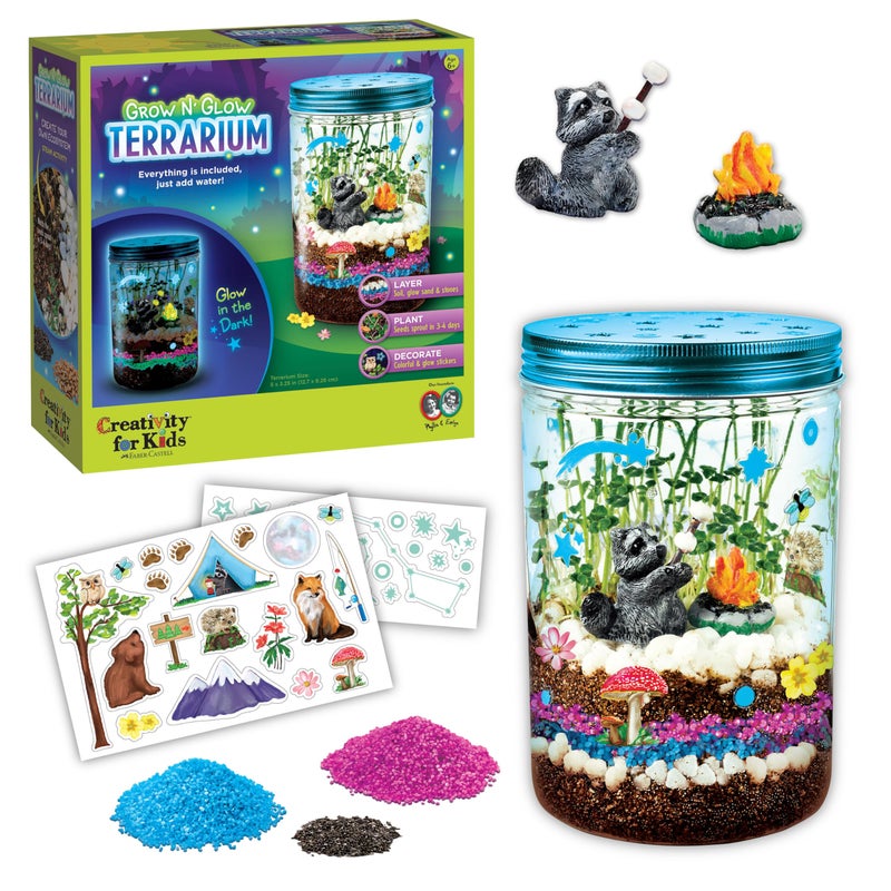 Creativity for Kids Grow 'N Glow Terrarium Kit - Art and Craft Gift Educational Science Project Activities for Kids - Image 1