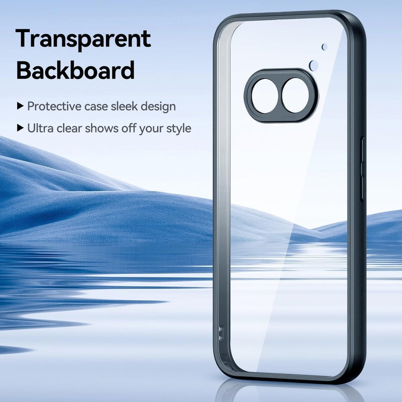 for Nothing Phone 2a / Nothing 2a Plus Case, Hard PC Back + Soft TPU Bumper Crystal Clear Slim Fit Lightweight Transparent Skin Cover Shockproof Non-Slip Anti-Yellow Protection (Black) | Hard PC Back + Soft TPU Bumper Anti-Yellow Slim Fit Shockproof Non-Slip Crystal Clear - Image 3