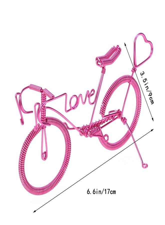 FOYTOKI Handmade Bicycle Model Ornament 6.69X3.54X1.77In Miniature Wire Craft Figurine for Home Office Desktop Decoration Collectible Gift - Image 2