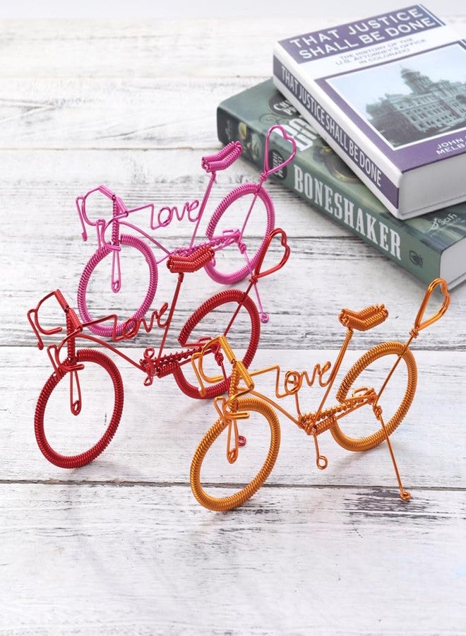FOYTOKI Handmade Bicycle Model Ornament 6.69X3.54X1.77In Miniature Wire Craft Figurine for Home Office Desktop Decoration Collectible Gift - Image 3