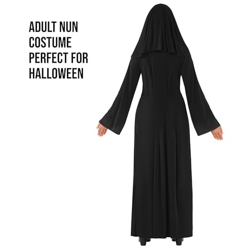 fun shack Nun Costume for Women - Deluxe Religious Outfit with Cross Necklace, halloween costumes for women adult, XX-Large - Image 5