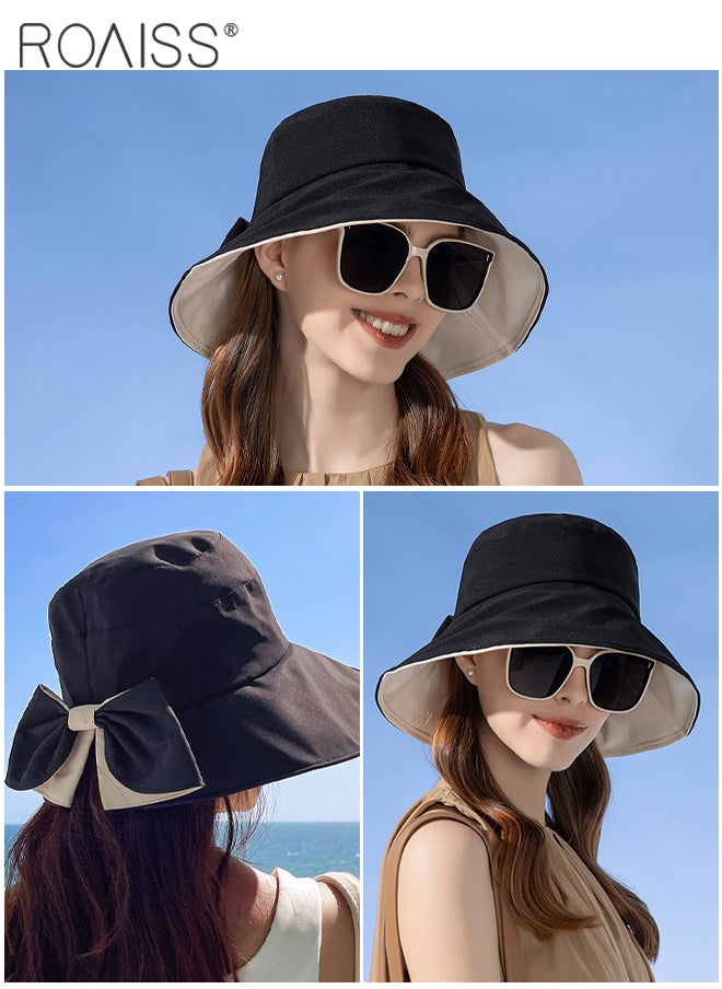 Wide Brim Bowknot Bucket Hat for Women Foldable Lightweight Breathable Sun Hat with UV Protection for Summer Beach Outdoor - pzsku/Z736053E4A95F1593889AZ/45/_/1711443416/a26de5d6-3582-4235-aafb-eda5042005a7