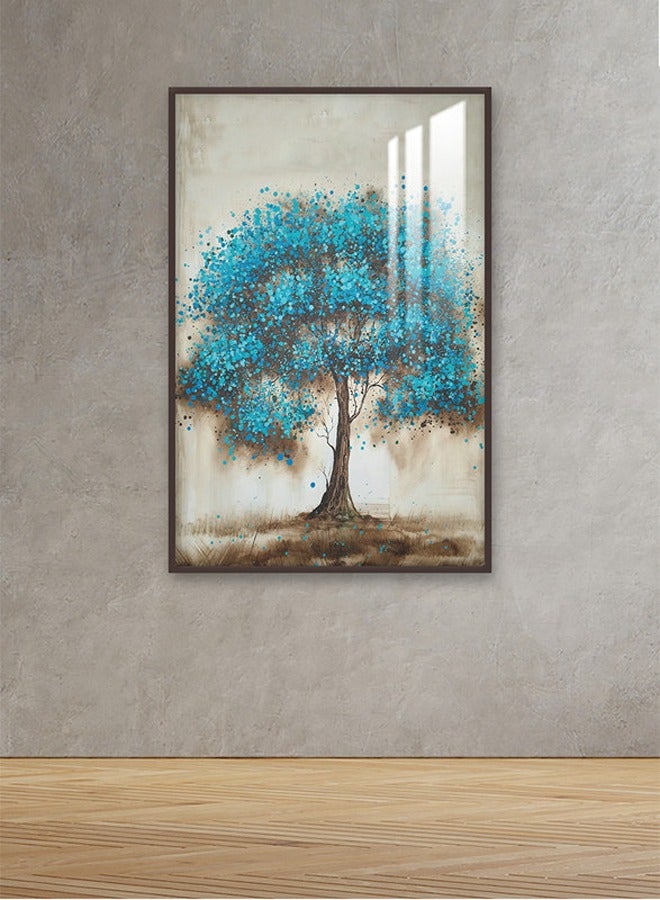 ماركتنا لوحة جدارية120×80سم مع برواز بني وطبقة اكريلك شفاف بتصميم تجريدي - Image 1