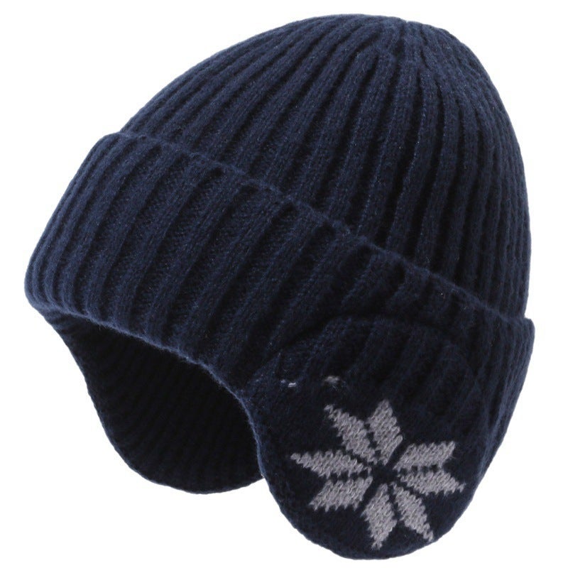 Hat Men'S Winter Fashion Ear Protection Thickened Baotou Cold Hat Warm Cold-Proof Knitted Wool Hat - Image 1