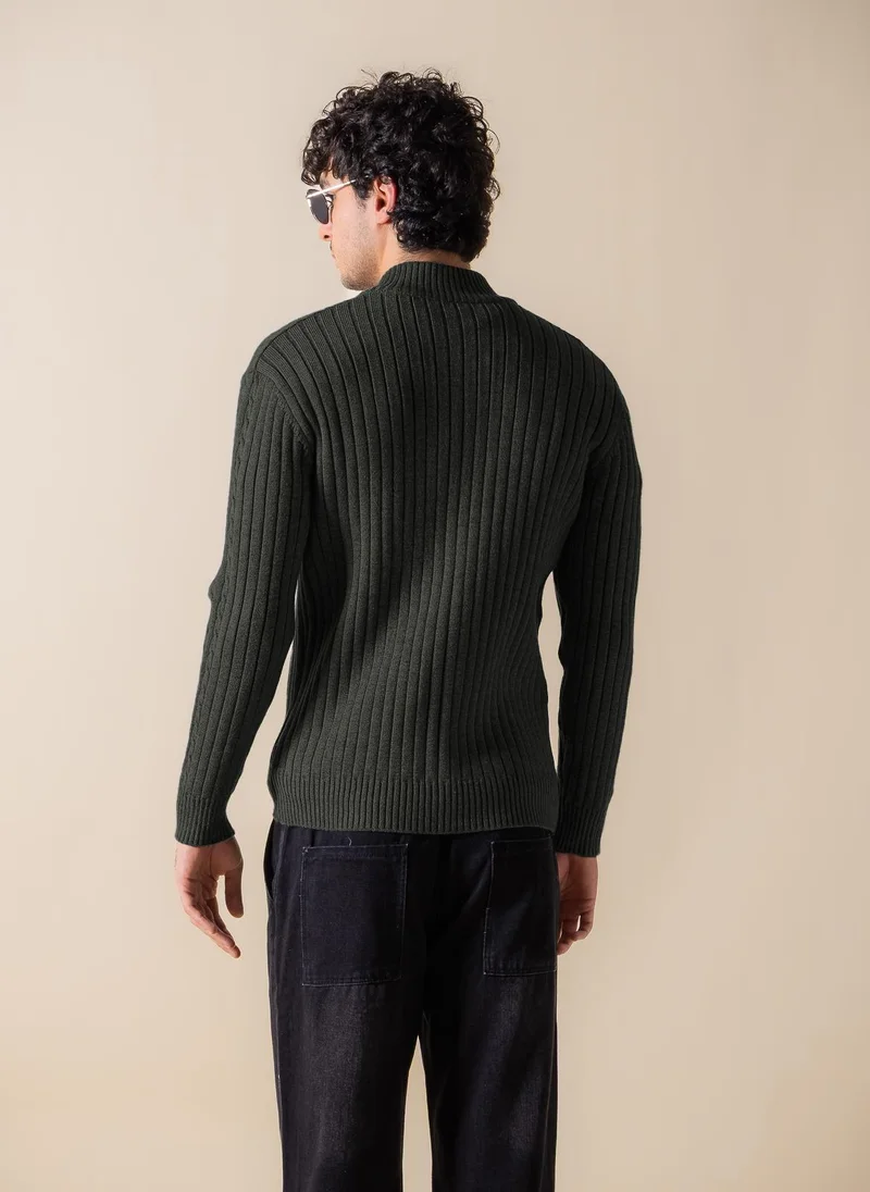 SHAPES TEXTURED CARDIGAN WITH ZIP