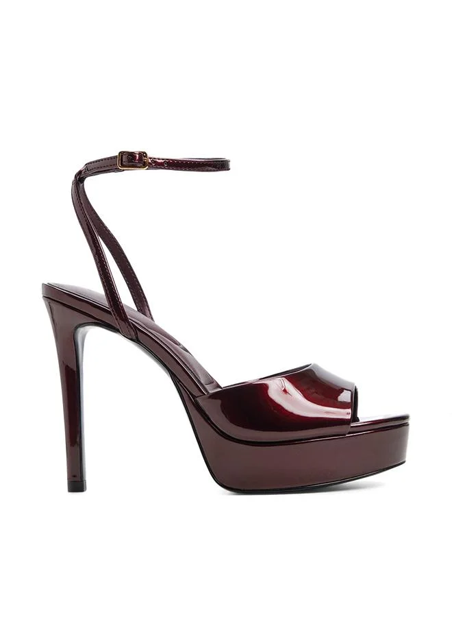Aydah Ladies Brown Heeled Sandals