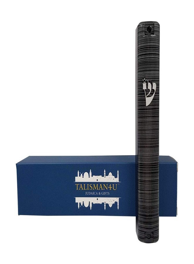 TALISMAN4U Waterproof Jewish MEZUZAH CASE with Scroll 3D Metal Painted Design Classic Israel Judaica Plastic Door Mezuza 5 Inch (Gray Stripes) - Image 5