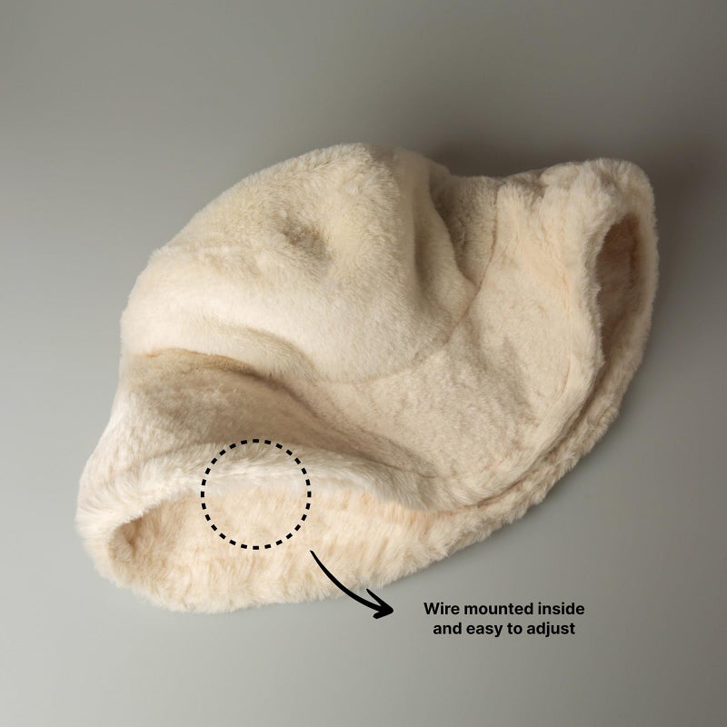 CHOK.LIDS Everyday Winter Fur Bucket Hat Unisex Trendy Soft Fluffy Warm Lightweight Fleece Fisherman Cap for Women Men (Ivory) - Image 3