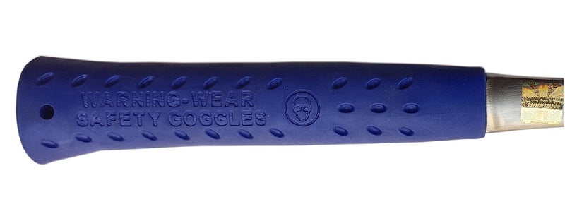 Rocksmins Chisel Blue Geology Geological Hammer Imported 900-925gm Approx 12" Single Piece with Shock Proof Rubber Grip Handle Geologist Metal Finish for Geologists For Mining Brick Hammer Student - Image 3