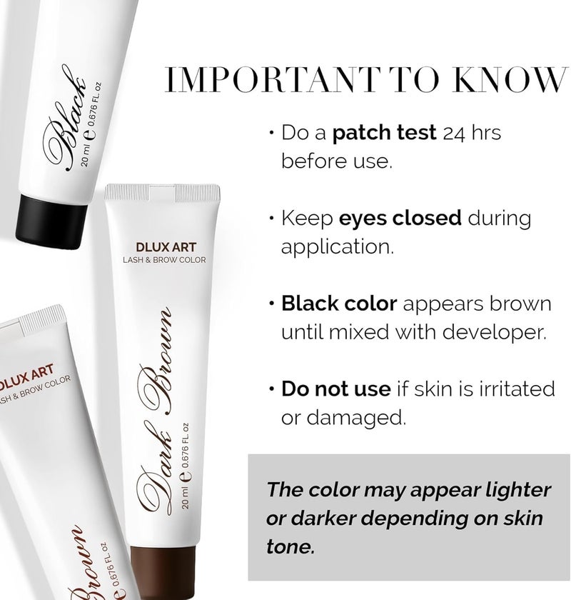 DLUX PROFESSIONAL Korean Eyebrow Color Kit Dark Brown – Professional Brow Color for Women, Eyebrow Color for Natural Looking Brows, Long-Lasting Brow Color for Salon & Home - Image 5