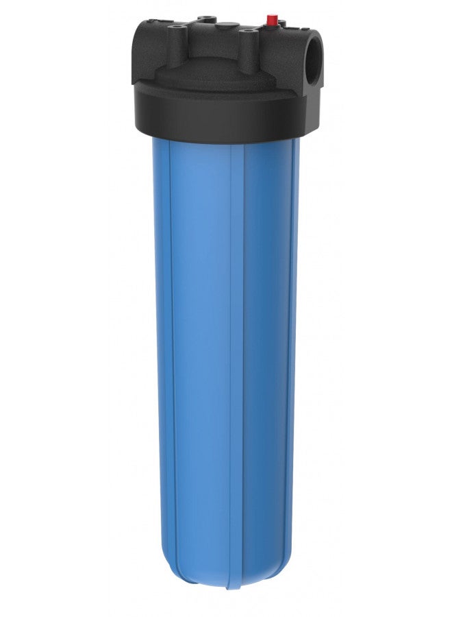 Pentek Pentair Pentek 150235 Big Blue Filter Housing, 1 1/2" NPT #20 Whole House Heavy Duty Water Filter Housing with High-Flow Polypropylene (HFPP) Cap and Pressure Relief Button, 20-Inch, Black/Blue - Image 1