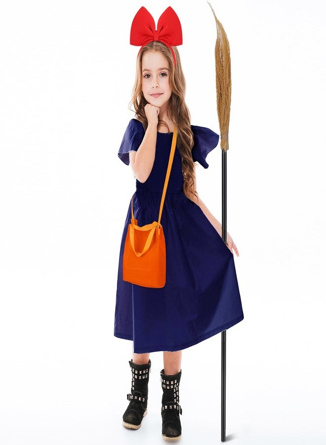 Panelee Witch Halloween Cosplay Costume Accessories for Women Red Bow Headbands Crossbody Bag Witch Broomstick Costume Accessories Realistic Wizard Flying Broom Stick for Halloween - Image 5