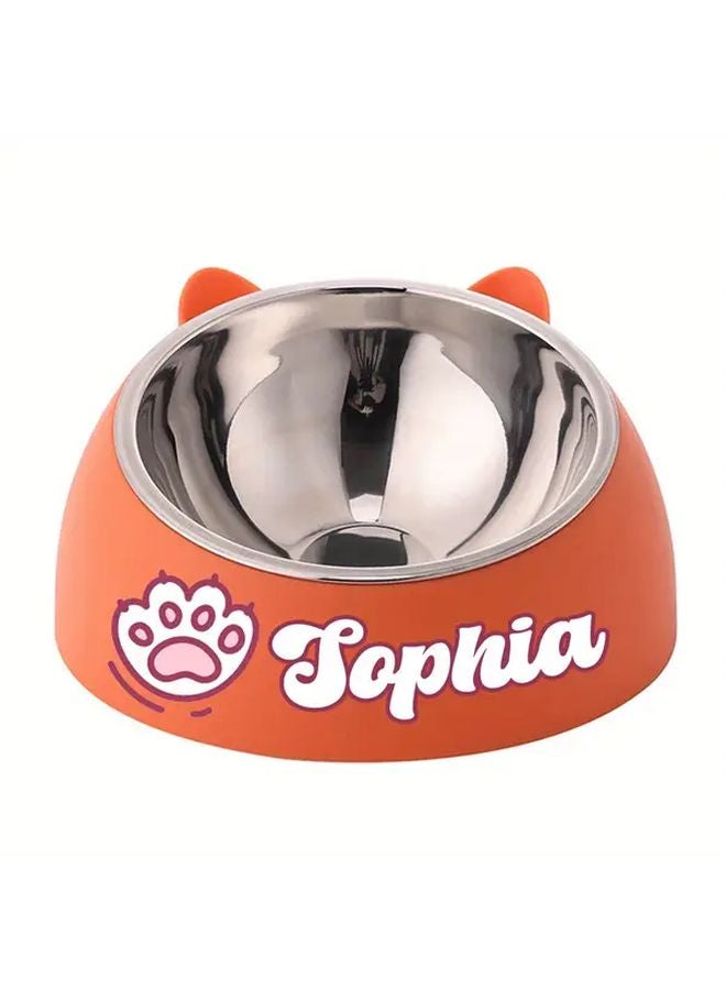 وعاء طعام الحيوانات الأليفة من الفولاذ المقاوم للصدأ مزين بنقش مخصص - تصميم أزرق مريح وسهل التنظيف - Image 5