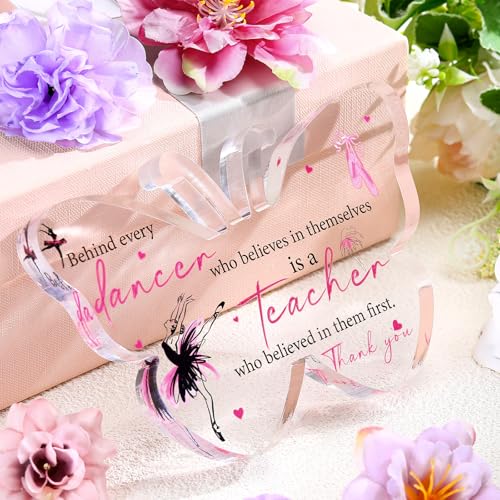 Perthlin Christmas Teacher Appreciation Gifts for Women Acrylic Thank You Gift from Student for Office Desk Decor Paperweight Keepsake(Dancer Teacher) - Image 2