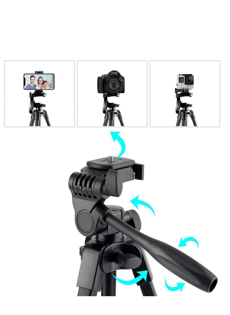 Flexible Tripod, Eocean 136cm Extendable Phone Tripod Stand with Carry Bag,Cell Phone Tripod with Wireless Remote,Universal Tripod for Video Selfie,iPhone Tripod Stand Travel Camera Tripod