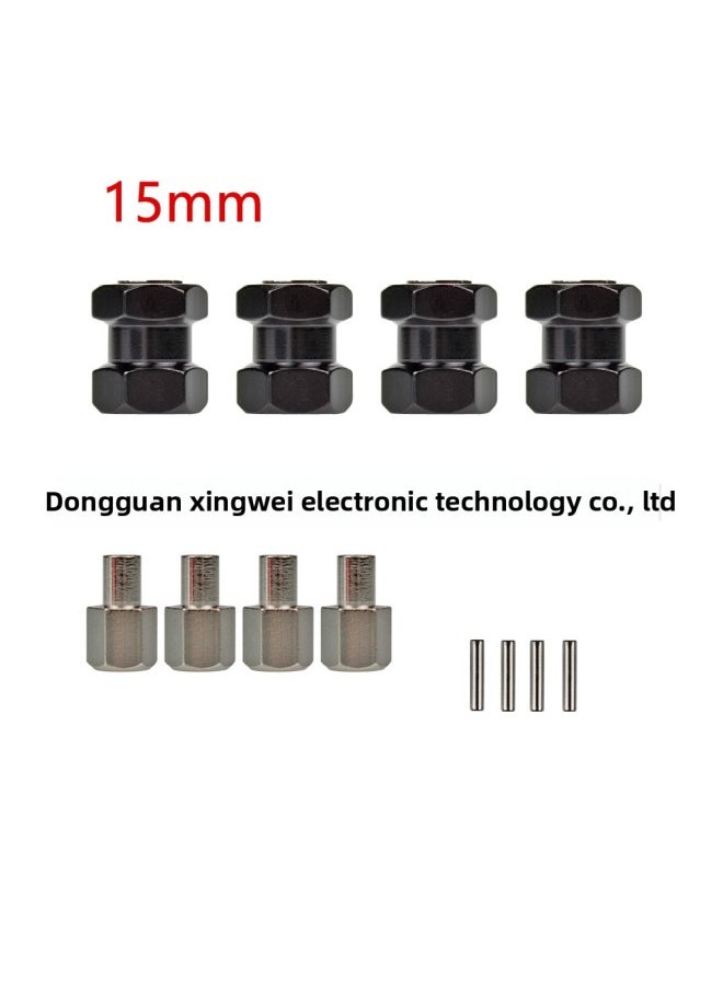Generic 12mm Hexagon Lengthened Widened Shaft Joiner Climbing Car D90 AX10 CC01 F350-Color:Black 15mm-Proportion:1:10  - Image 1