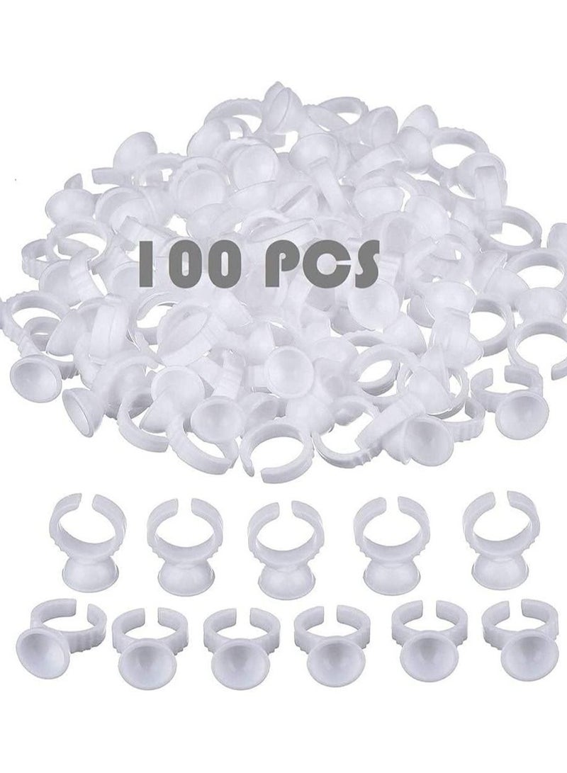 ORiTi ORiTi Eyelash Glue Holder Disposable Glue Rings Holder Ink Ring Cups Tattoo Individual False Eyelash Extension Adhesive Pigment Holders Beauty Tool (Small Size)  - Image 1