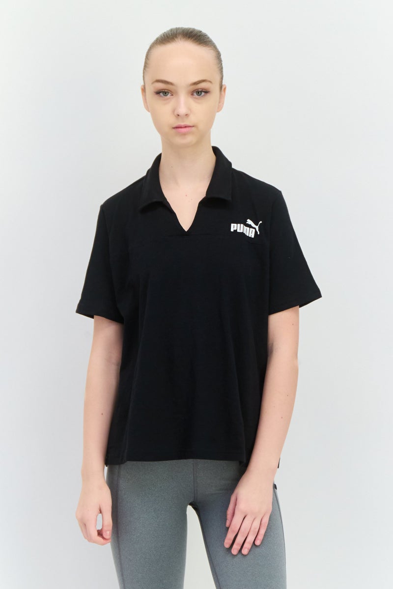 PUMA Women Sportwear Fit Short Sleeves Outdoor Polo Shirt, Black  - Image 1