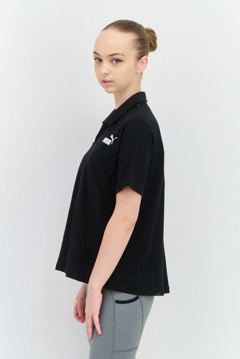 PUMA Women Sportwear Fit Short Sleeves Outdoor Polo Shirt, Black  - Image 2