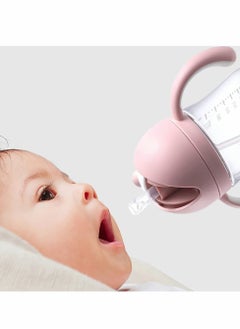Excefore Sippy Cups for Toddlers 250ML 360° Water Leak Proof Weighted Straw Cup with Handle Water Bottle Soft Spout Learner Cup with Graduated Anti-choking Handle Water Bottle Drop-resistant Cup (Pink)  - Image 2