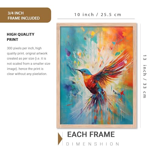 walllane - Abstract Modern wall art painting with frame for home decoration/Wall decor paintings for living room, Framed poster set for bedroom (10x13 inch, C) - Image 2