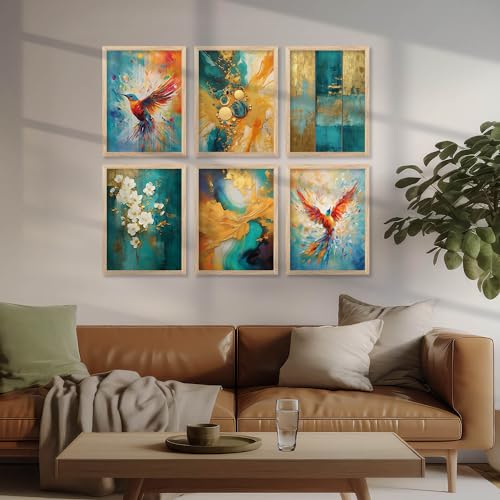 walllane - Abstract Modern wall art painting with frame for home decoration/Wall decor paintings for living room, Framed poster set for bedroom (10x13 inch, C) - Image 5
