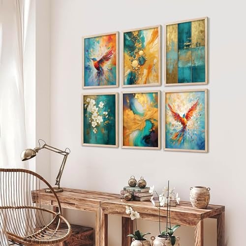walllane - Abstract Modern wall art painting with frame for home decoration/Wall decor paintings for living room, Framed poster set for bedroom (10x13 inch, C) - Image 3