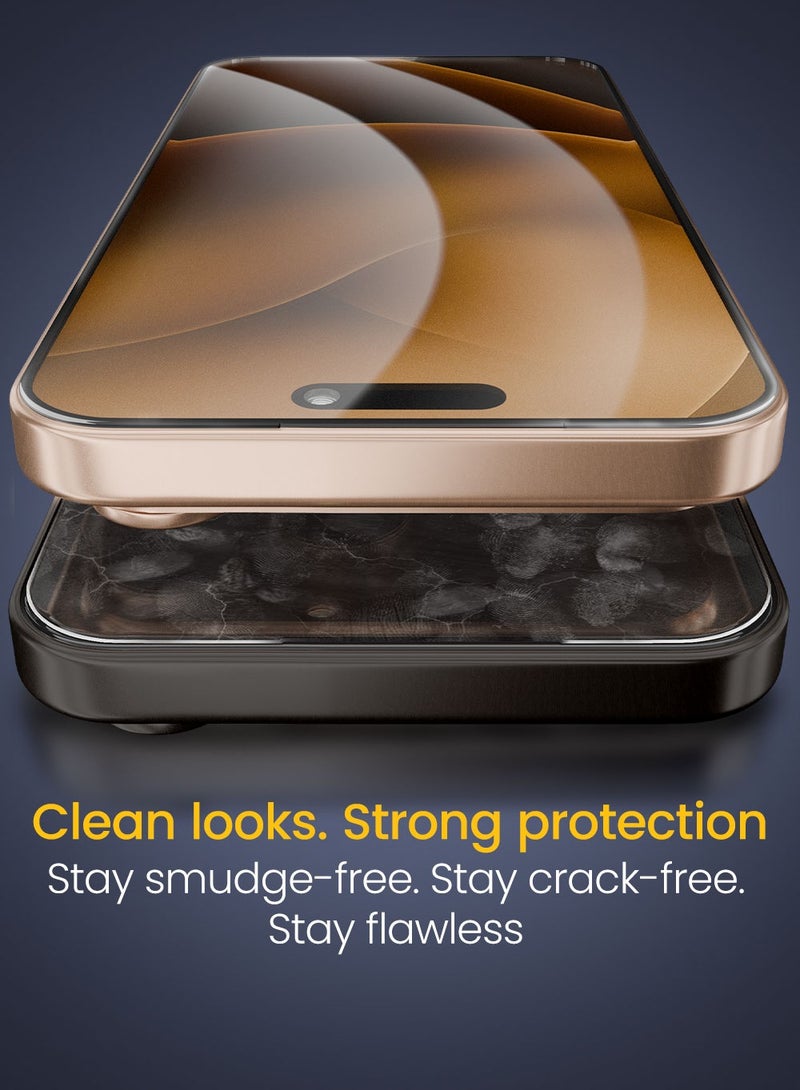 Remson Elite Guard Pro Tempered Glass Screen Protector HD Clear 9H Hardness Full Coverage with Installation Tool Kit compatible for iPhone 17 Pro Max 6.9-inch 2025 - Image 4