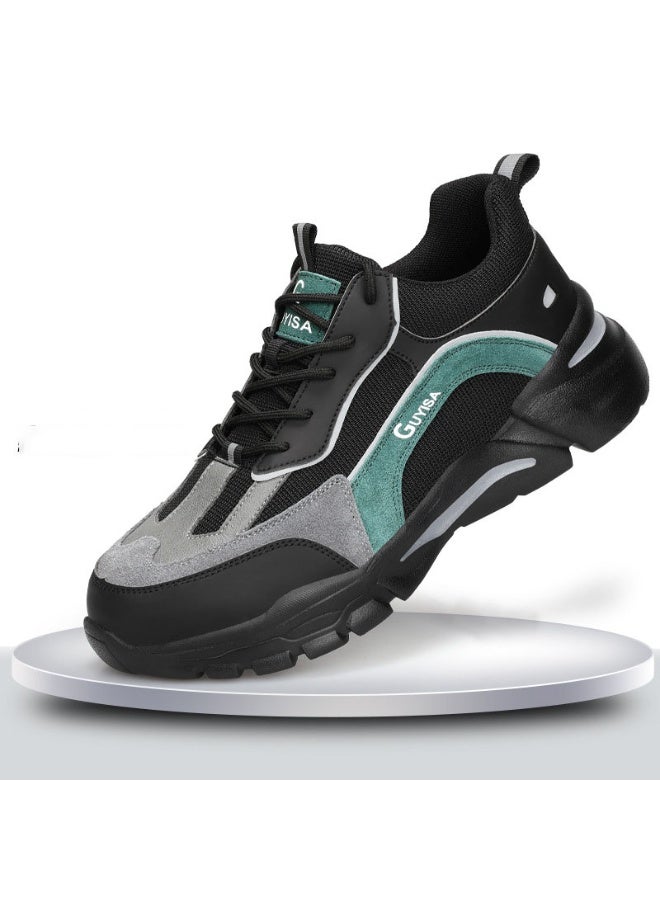 NIBEMINENT Fashion Wear-resistant Safety Shoes Men's Package Steel Head Anti-smash Anti-puncture Safety Protection Work Shoes - Image 1