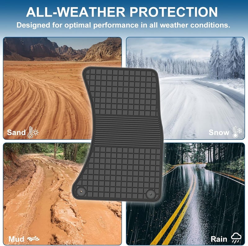 SAN AUTO Car Floor Mat Rubber Custom Fit for Audi Q3 2015 2016 2017 2018 Full Black Automotive Floor Liners All Weather Heavy Duty Odorless - Image 5